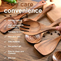 6pcs Wooden Utensils Teak Cooking Utensils Set Nonstick Pan Kitchen Utensils Set