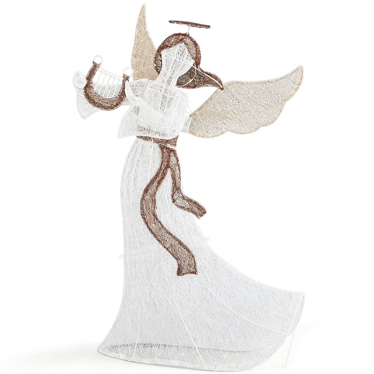 Lighted Christmas Angel with Moving Wings - 3.6 ft, 102 Warm White