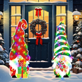 Christmas Gnome Yard Stakes with LED Lights, 2 pcs
