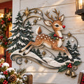 Christmas Reindeer Metal Wall Decoration