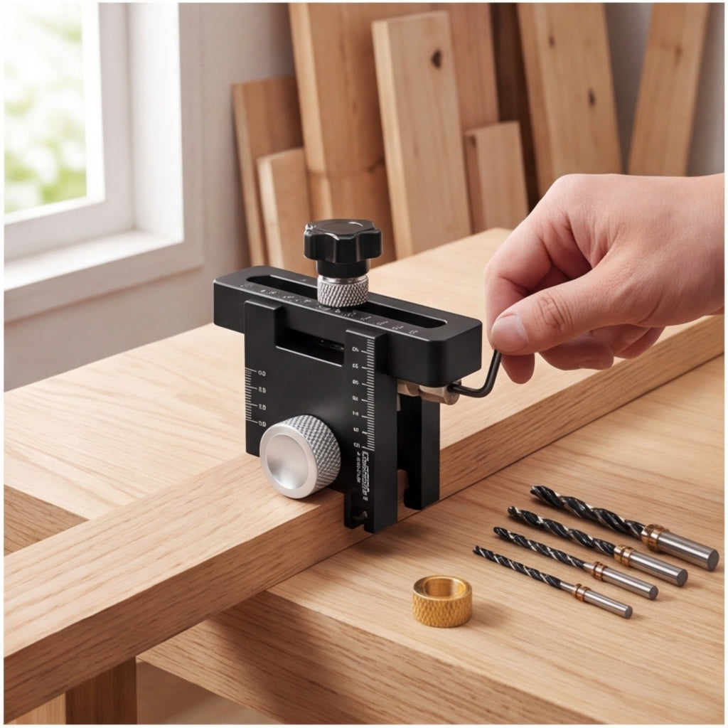 3-in-1 Drilling Template For Precise Holes In Woodworking Projects