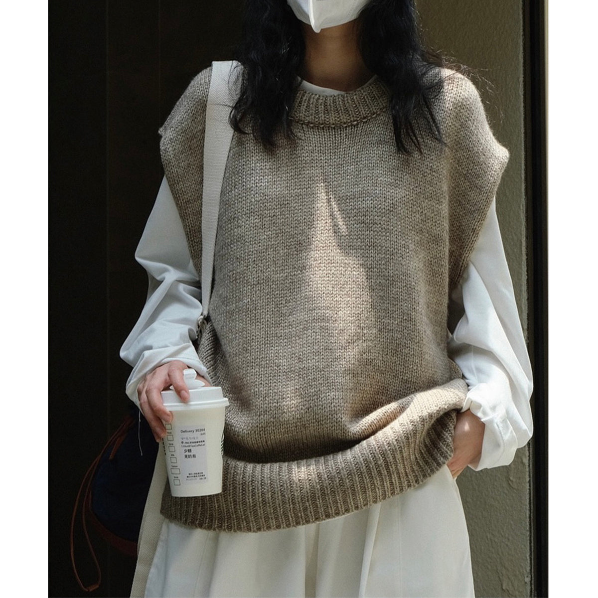 Wool Round-neck Knitted Waistcoat