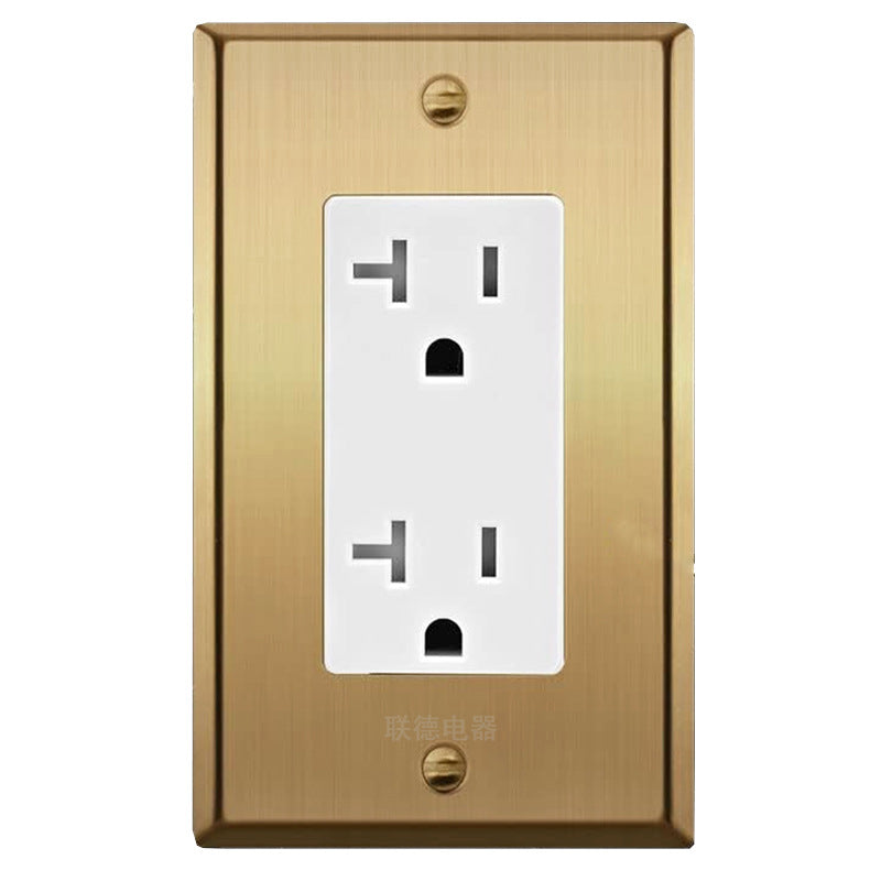 Gold-Tone Brass Double Gfci Outlet Cover Plate