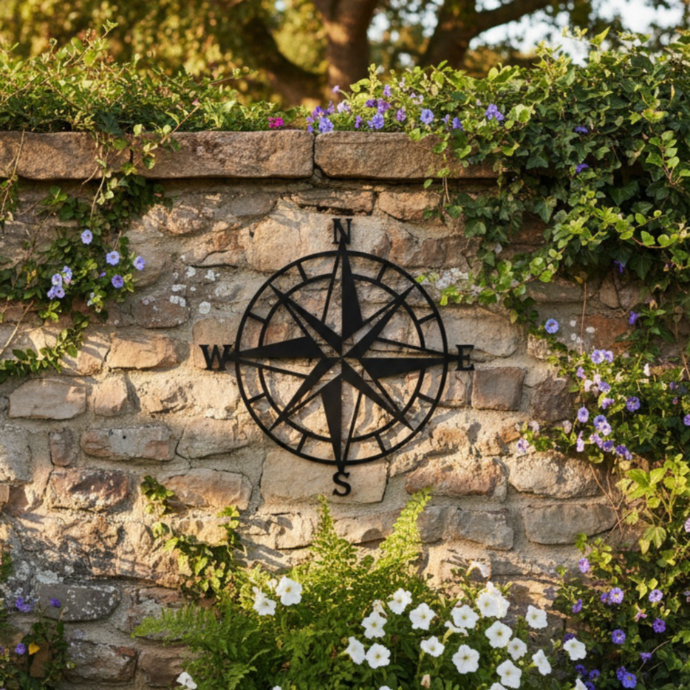 Metal Compass Rose Wall Art