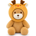 Christmas Teddy Bear with Removable Reindeer Hat