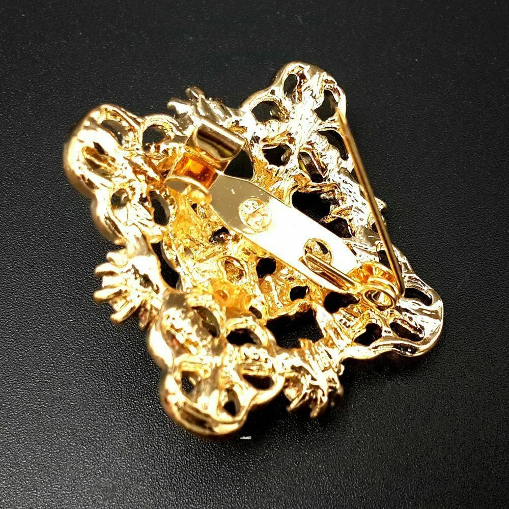 24pc Vintage Brooch Lot Mixed Alloy Rhinestone Crystal Pins Wedding