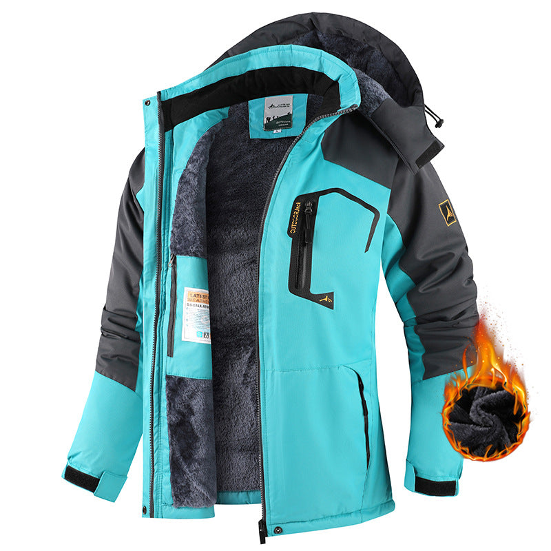 Men's Windproof Fleece-Lined Thickened Shell Jacket