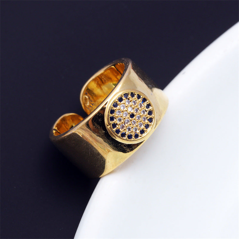 Colorful Evil Eye Adjustable Open Ring