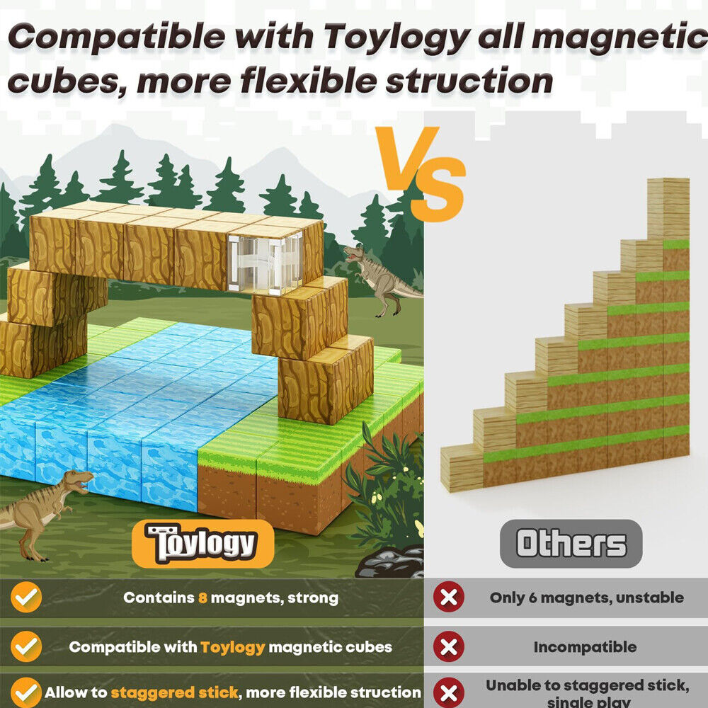 1 0 0Pcs&Set Minecraft Magnetic Building Blocks Children Kids