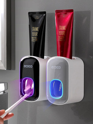 Wall-Mounted Toothpaste Dispenser and Cup Holder