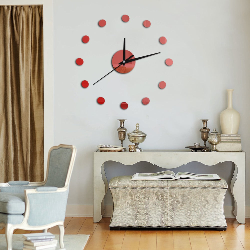 Acrylic Mirror Polka-Dot Wall Clock
