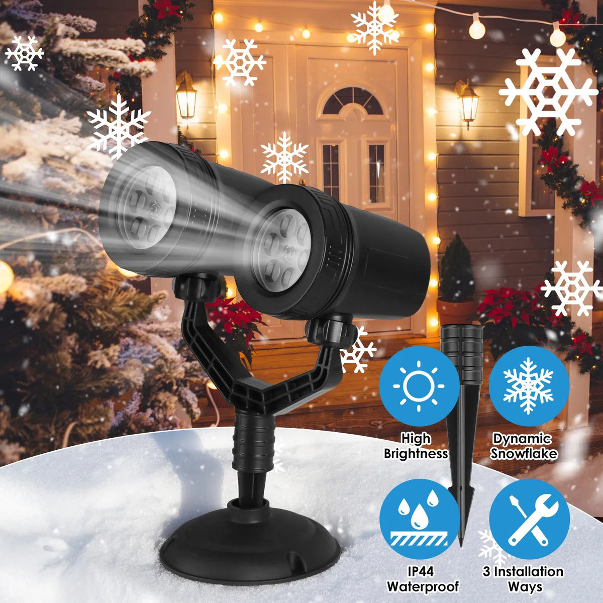 Outdoor Snowflake Projection Decor Light