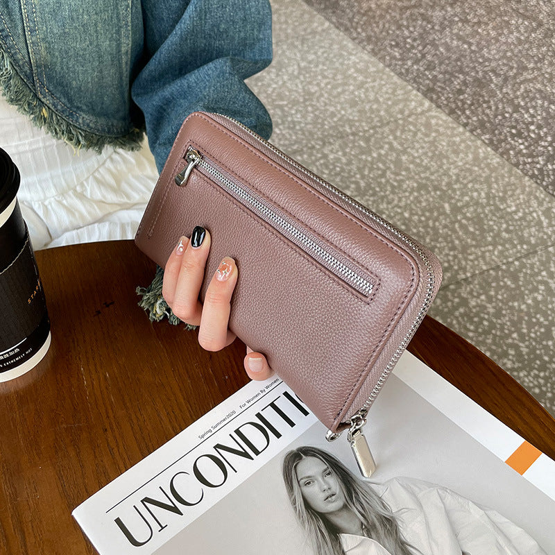 Womens Long Genuine Leather Wallet