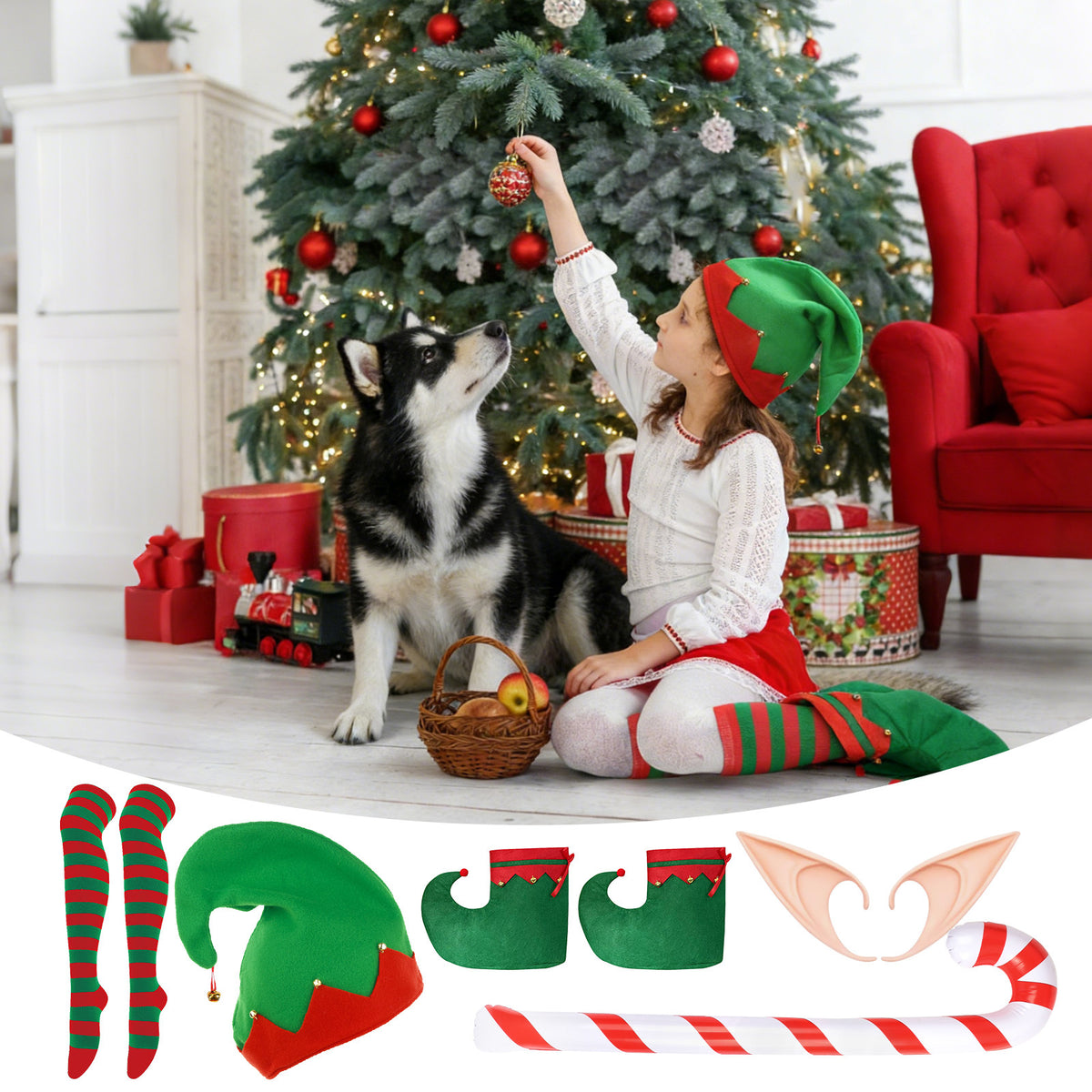 Complete Christmas Elf Costume Set