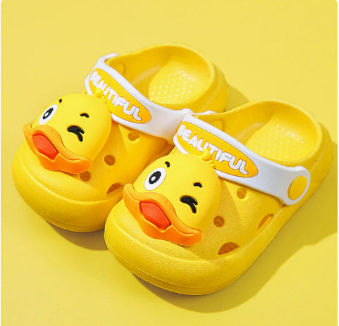 Children's Slippers Summer Cartoon Baby Soft Bottom Hole Shoes Boys And Girls Closed Toe Sandals