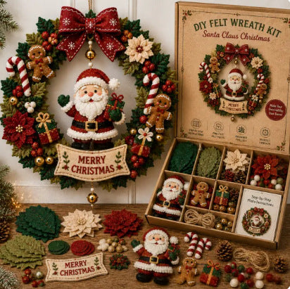 Felt Christmas Wreath Weaving DIY Kit