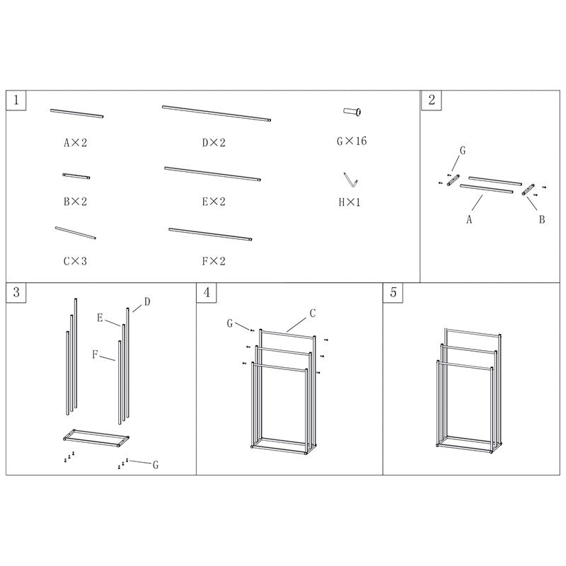 3 Tier Free Standing Towel Rail Stand Unit Rack Storage Bathroom Moveable Black