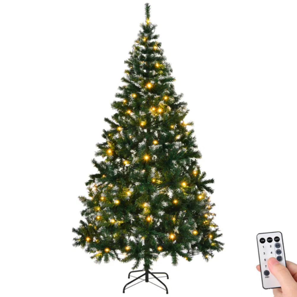 7 Ft Snow-Tipped Artificial Christmas Tree with 150 Warm White LED