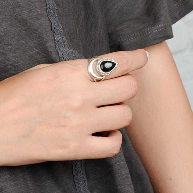 Vintage Moonstone Inlay Ring