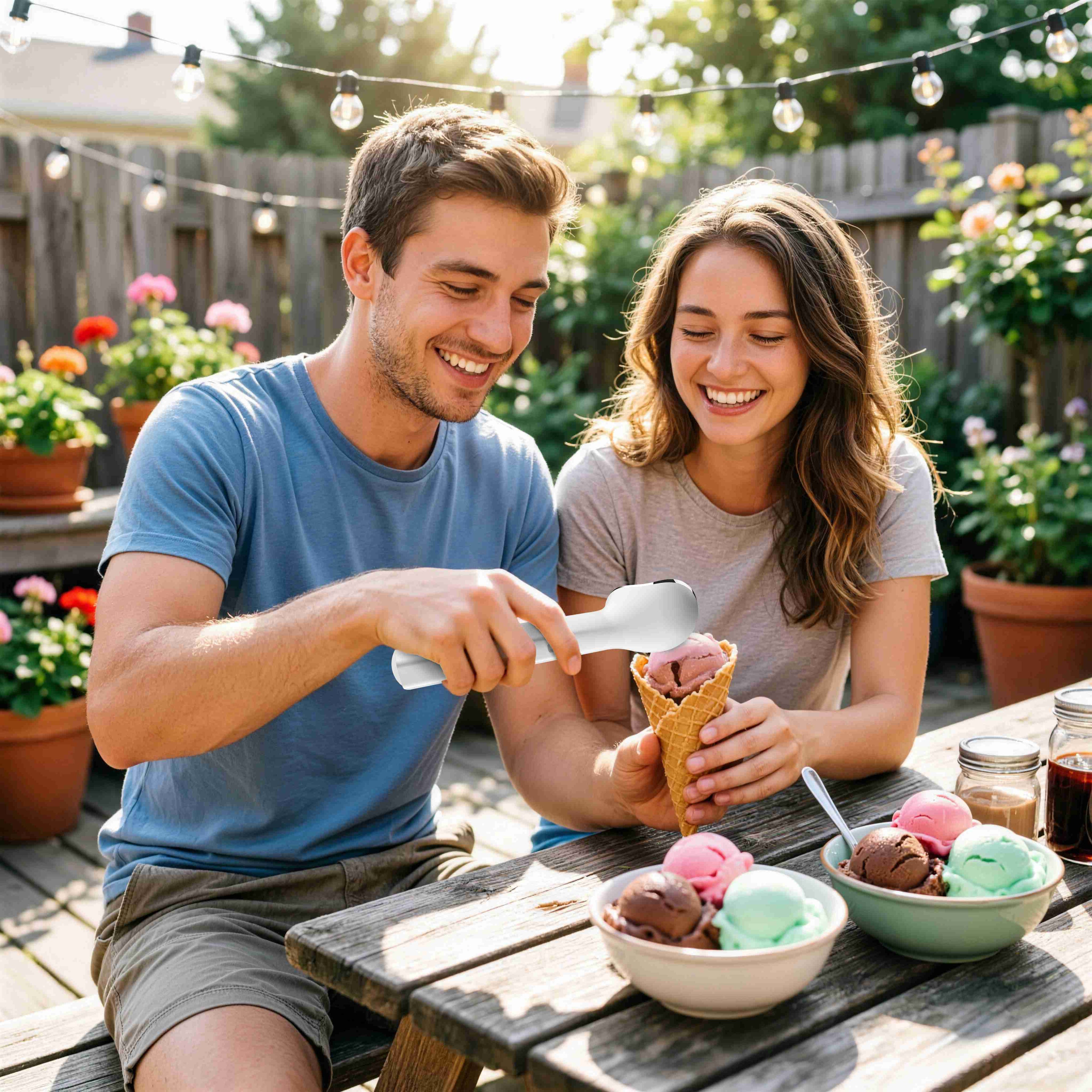 1Set Heated Ice Cream Scoop Rechargeable Electric Ice Cream Scooper IP66 Waterproof 45S Fast Heating  5Min Auto Shutoff For Hard Ice Cream Gelato Yogurt