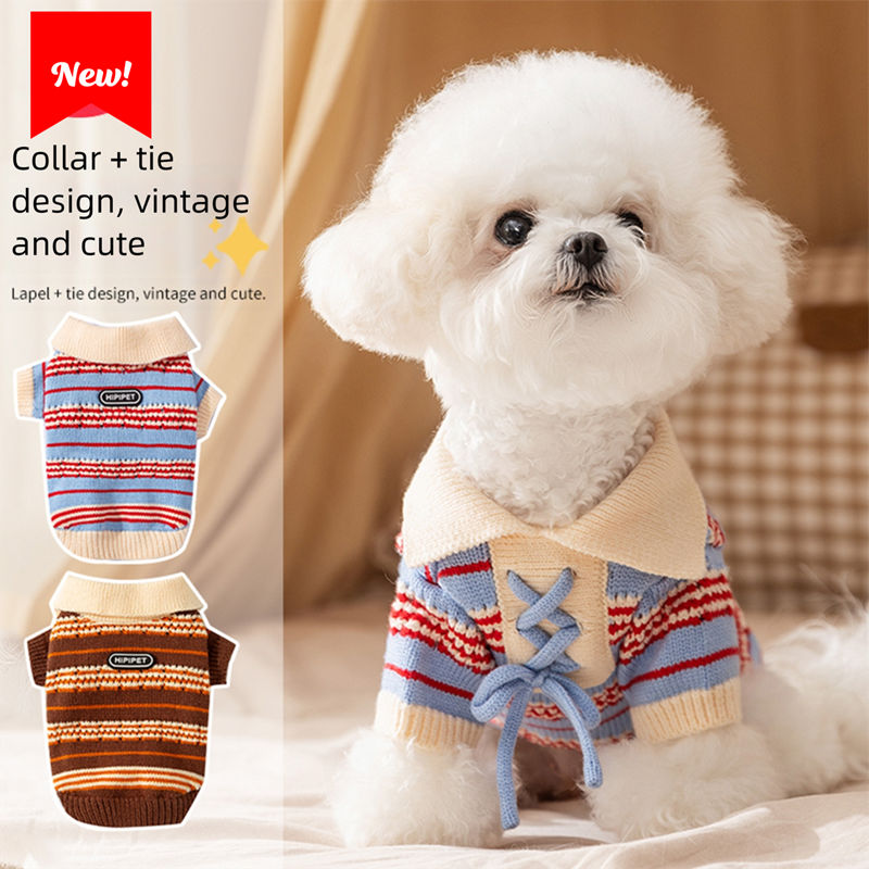 Warm Knitted Striped Pet Sweater