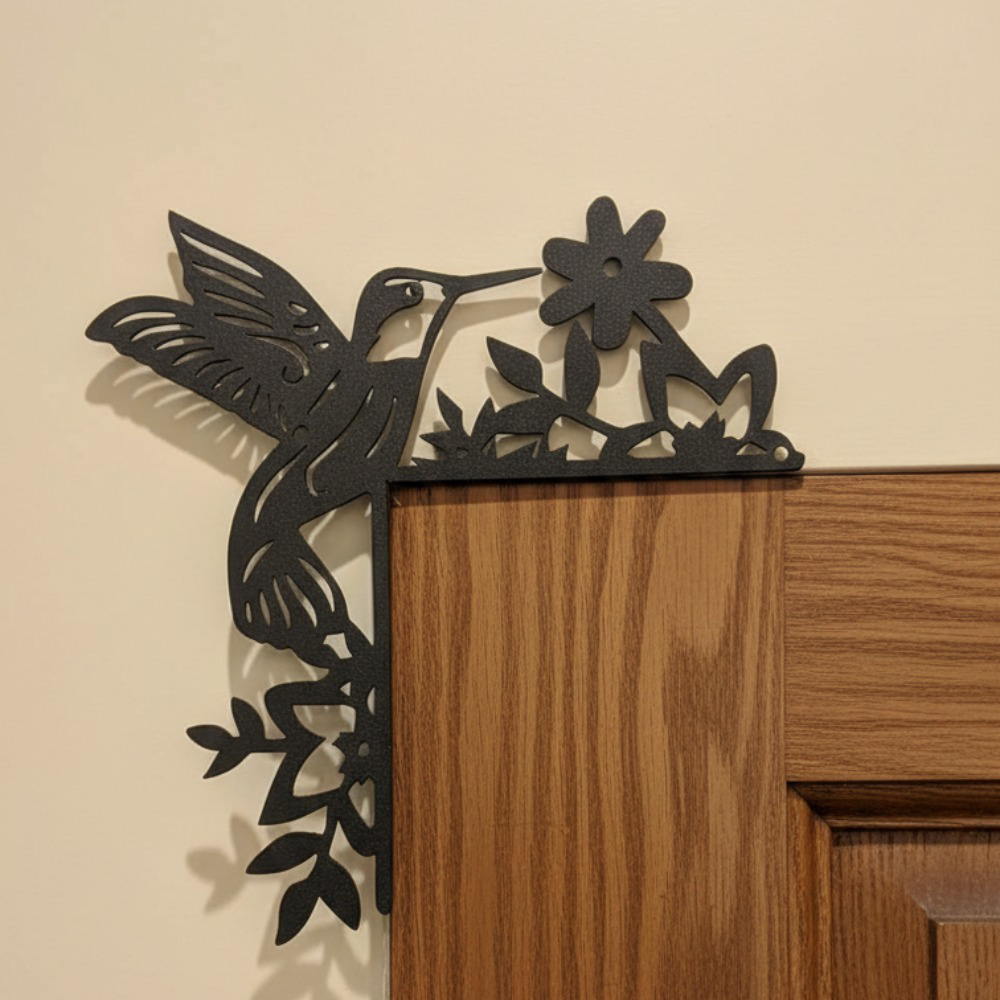 Metal Hummingbird Frame Corner Decor