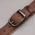 Mens Full-grain Leather Belt With A Pin Buckle