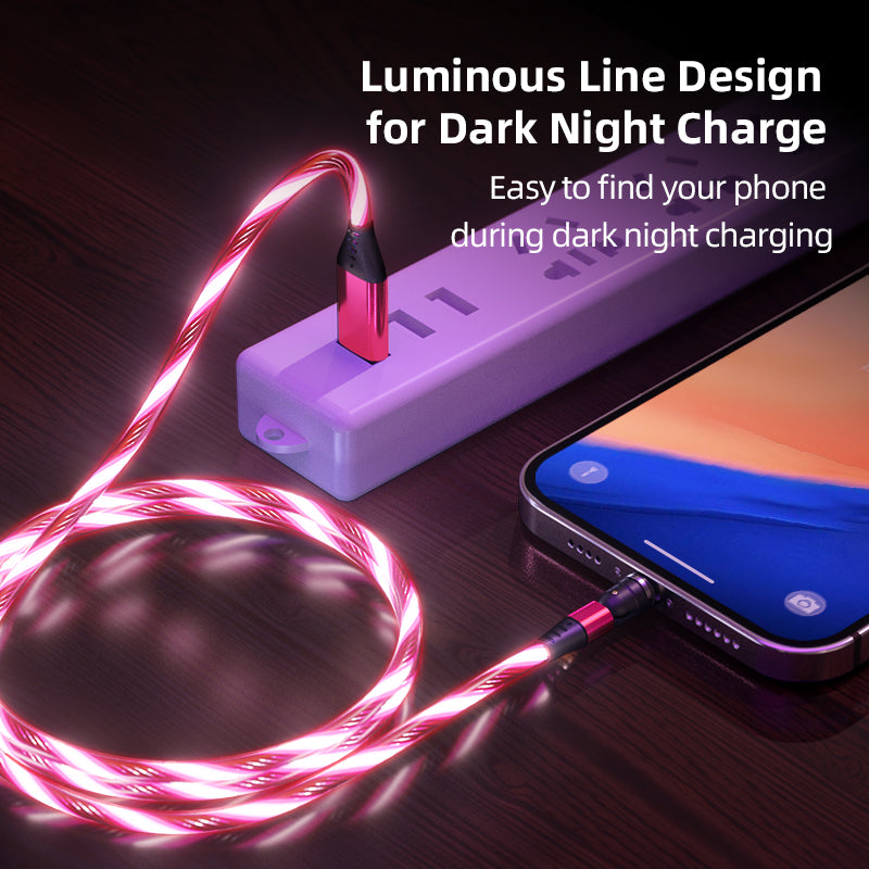 540° Rotating Magnetic Glow Charging Cable