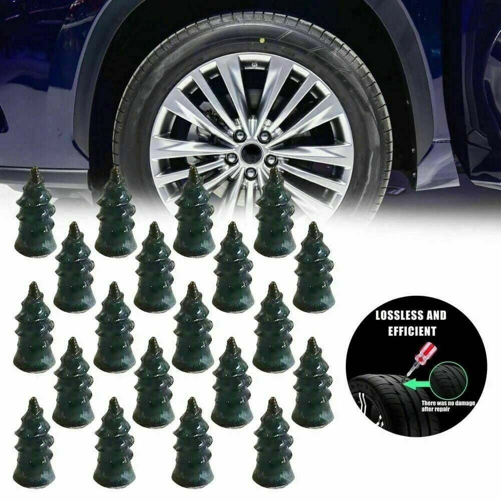 20pcs Universal Tire Repair Screw In Rubber Plug Nail Car Tyre