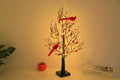 Lighted Mini Birch Tree with LED Cardinals