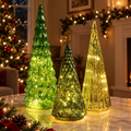 Lighted Mercury Glass Tabletop Christmas Tree