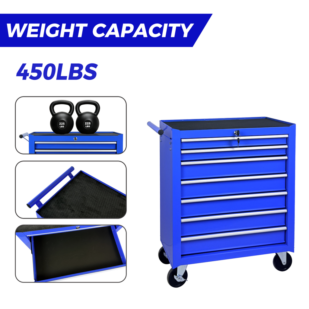 Rolling Tool Chest With 7-Drawer Tool Box With Wheels Multifunctional
