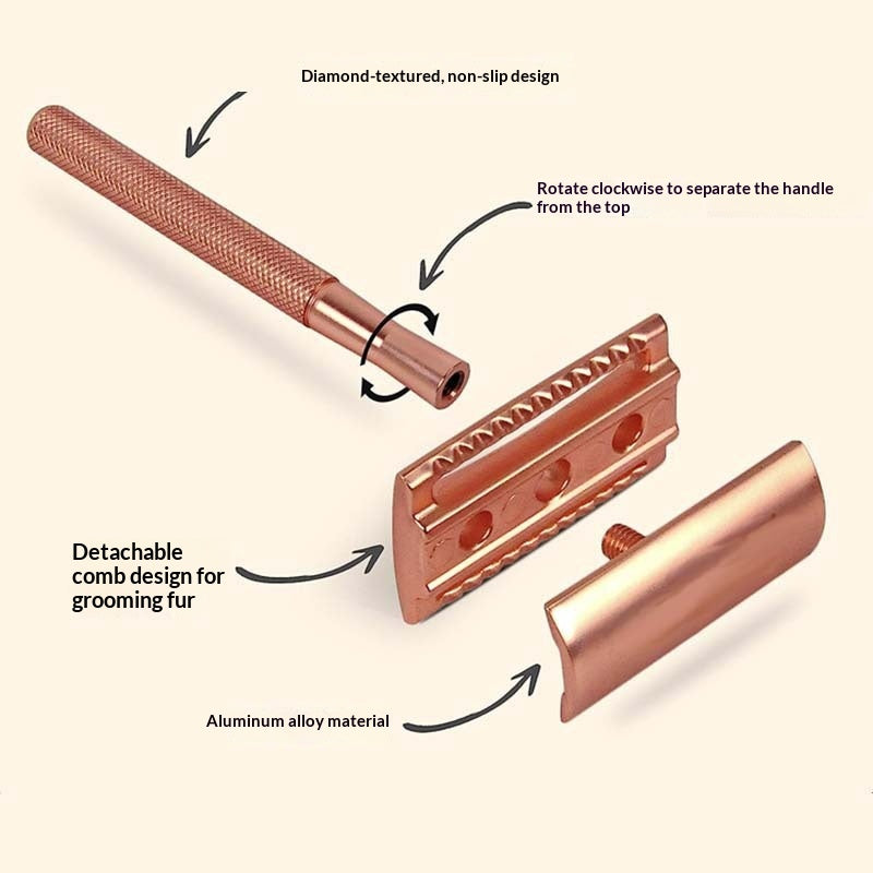 Men's Solid Copper Double-Edge Safety Razor