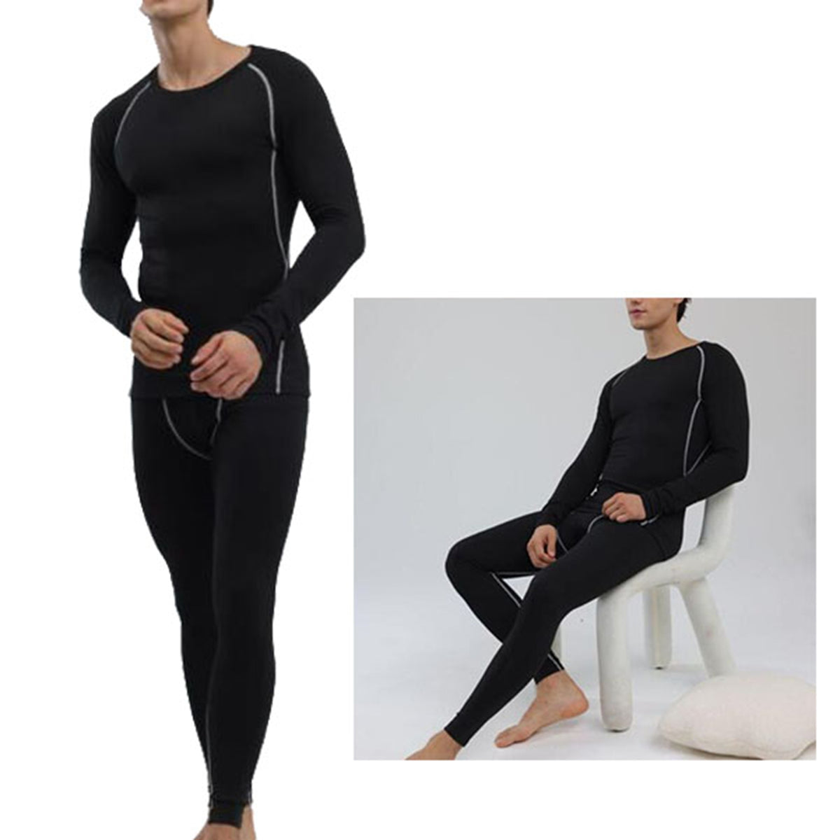 Men's Slim-Fit Thermal Underwear Set