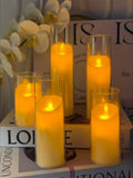Gold LED Flameless Candles with Remote, 5-Pack
