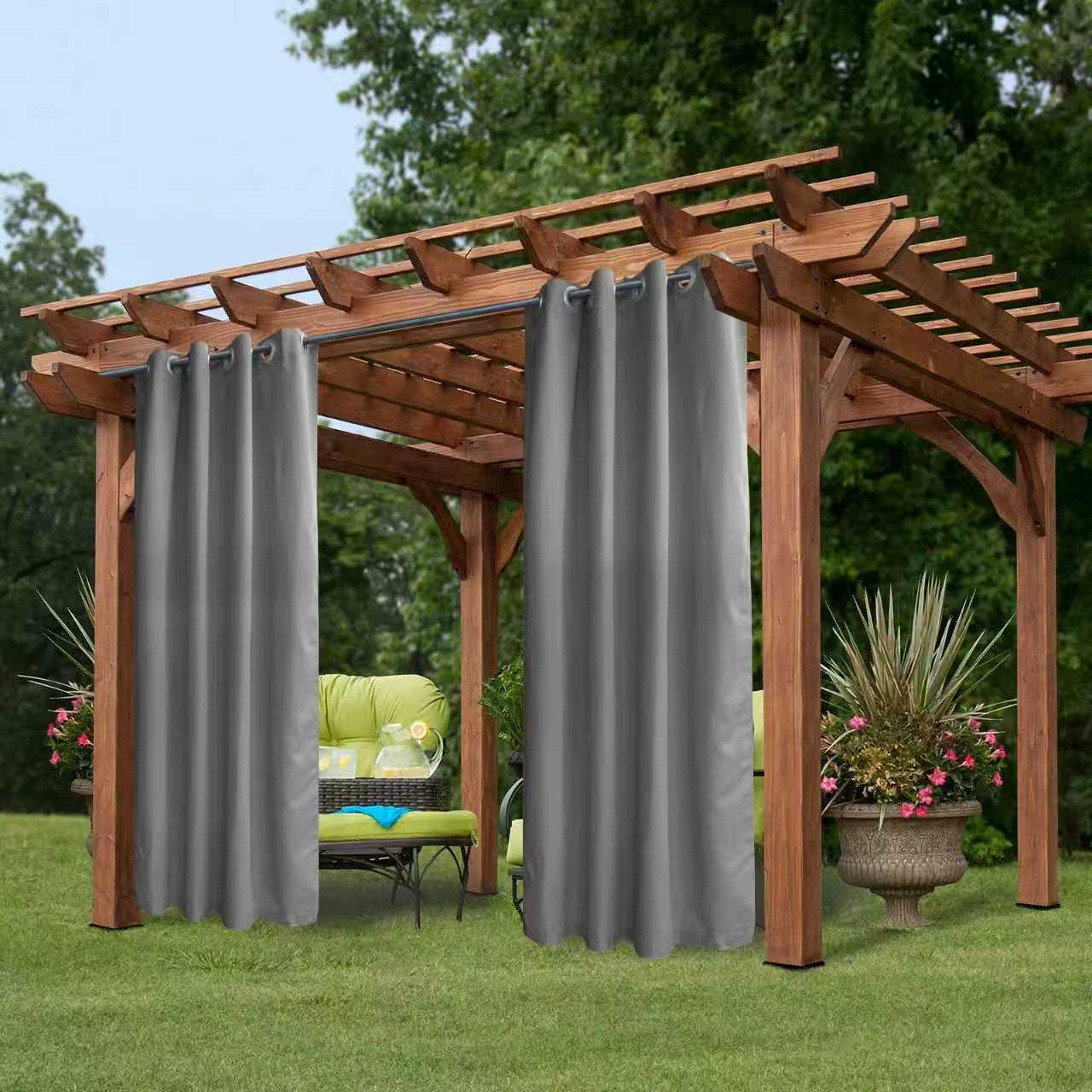50 In. X 84 In. Indoor Outdoor Grommet Curtain 1 Panel - 3 Color Options Available