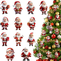 12 Pcs Christmas Tree Ornaments Funny Cartoon Santa Claus Designs