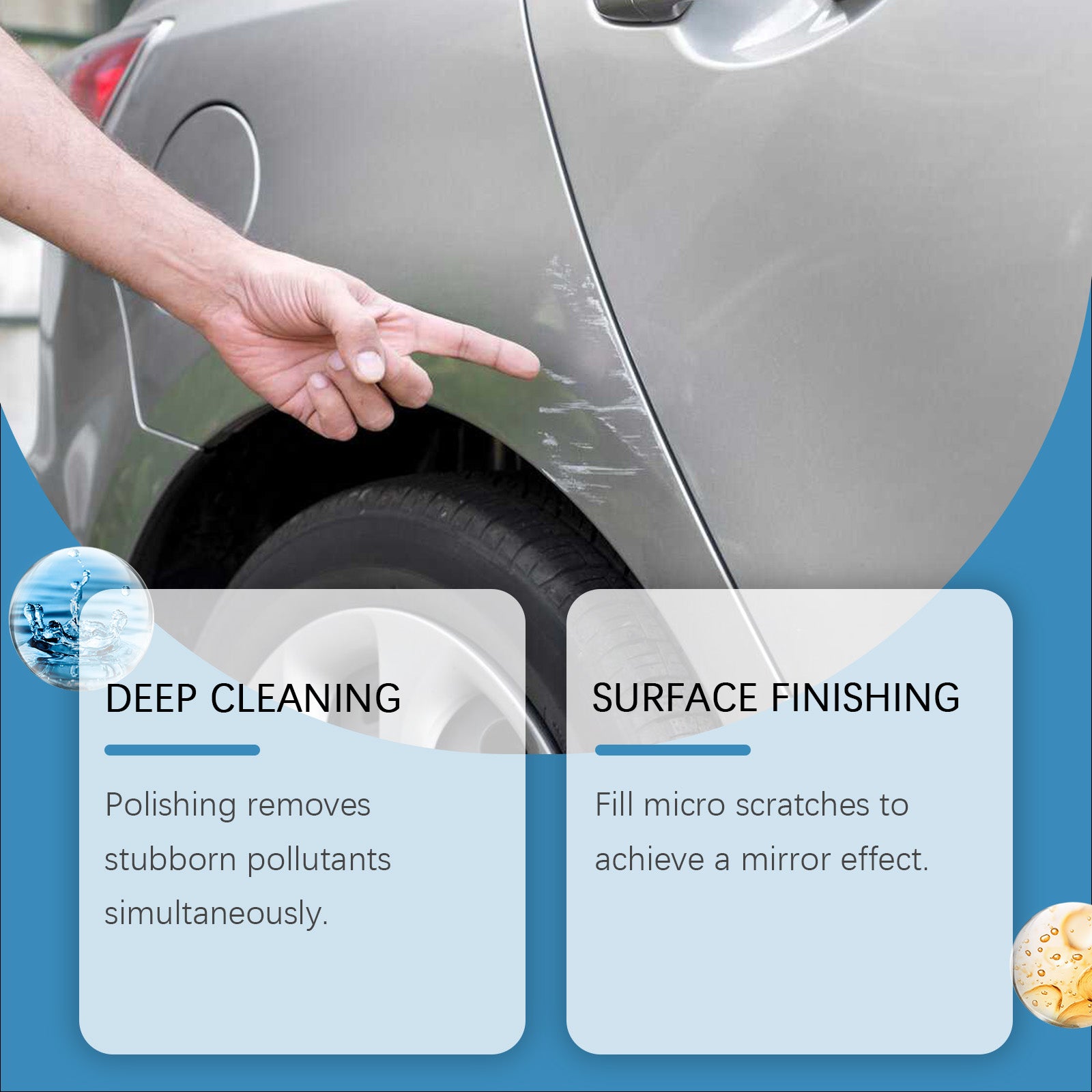 Car Scratch Remover Paste, Universal Auto Paint Scratch Repair Cream For All Car Colors, Remove Scratches, Water Marks & Swirl Marks With Sponge