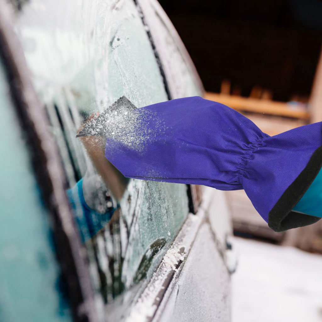 Lined Ice Scraper Glove for Car Windshield
