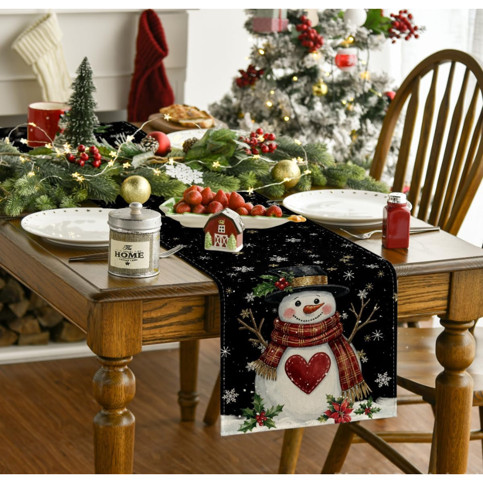 Snowman Christmas Table Runner - 13 x 72 Inch