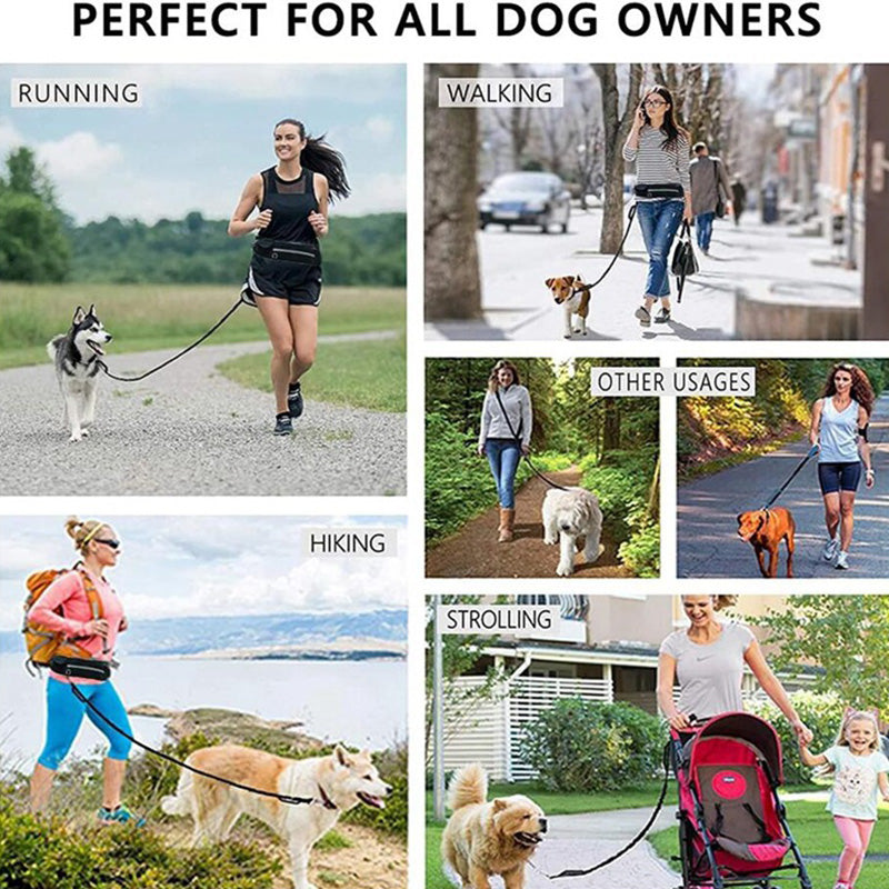 Hands-Free Dog Leash with Waist Belt