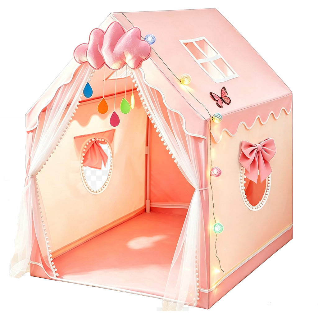 Kids Princess Play Tent with String Lights