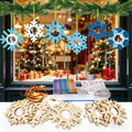 12-Piece Snowflake Photo Frame Craft Kit With Wind Chime