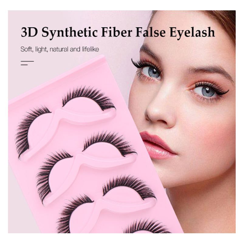 15Pairs Cat Eye Eyelashes 3D Natural False Lashes Fluffy Soft Cross