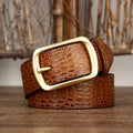 Men's Crocodile-Pattern Cowhide Leather Belt