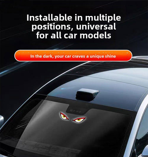 2026 New Car Accessories, Solar Devil Eyes LED Warning Light For Rear Windshield, Anti-rear Collision