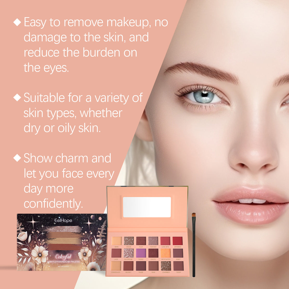 18-Color Eyeshadow Palette Eyeshadow Makeup Eyes Multi-Color 18-Color