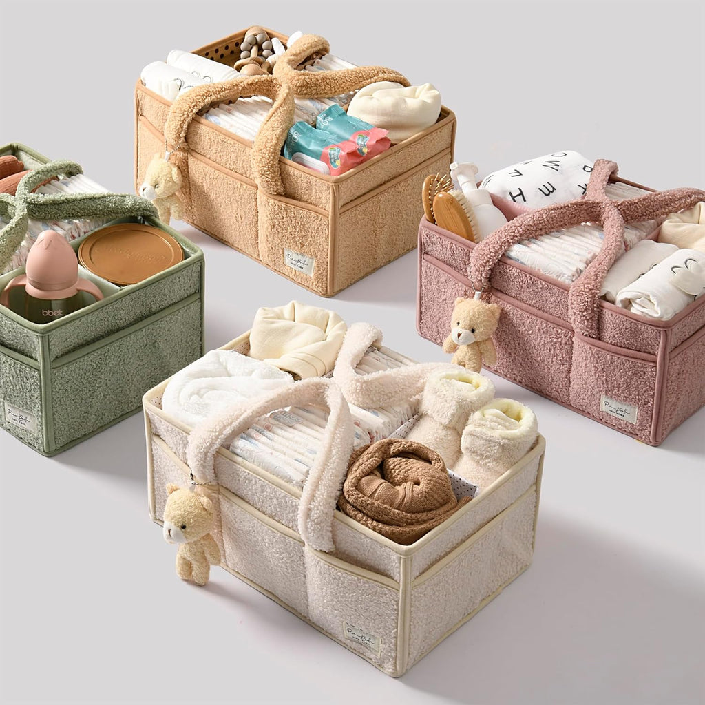 Diaper Caddy Organizer For Changing Table, Storage Basket For Wipes, Gift For Baby Shower, Car Organizer, Nursery Organizer, Portable Storage