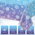 Winter Snowflake Plastic Tablecloths - 3 Pack, 54 x 108 Inch