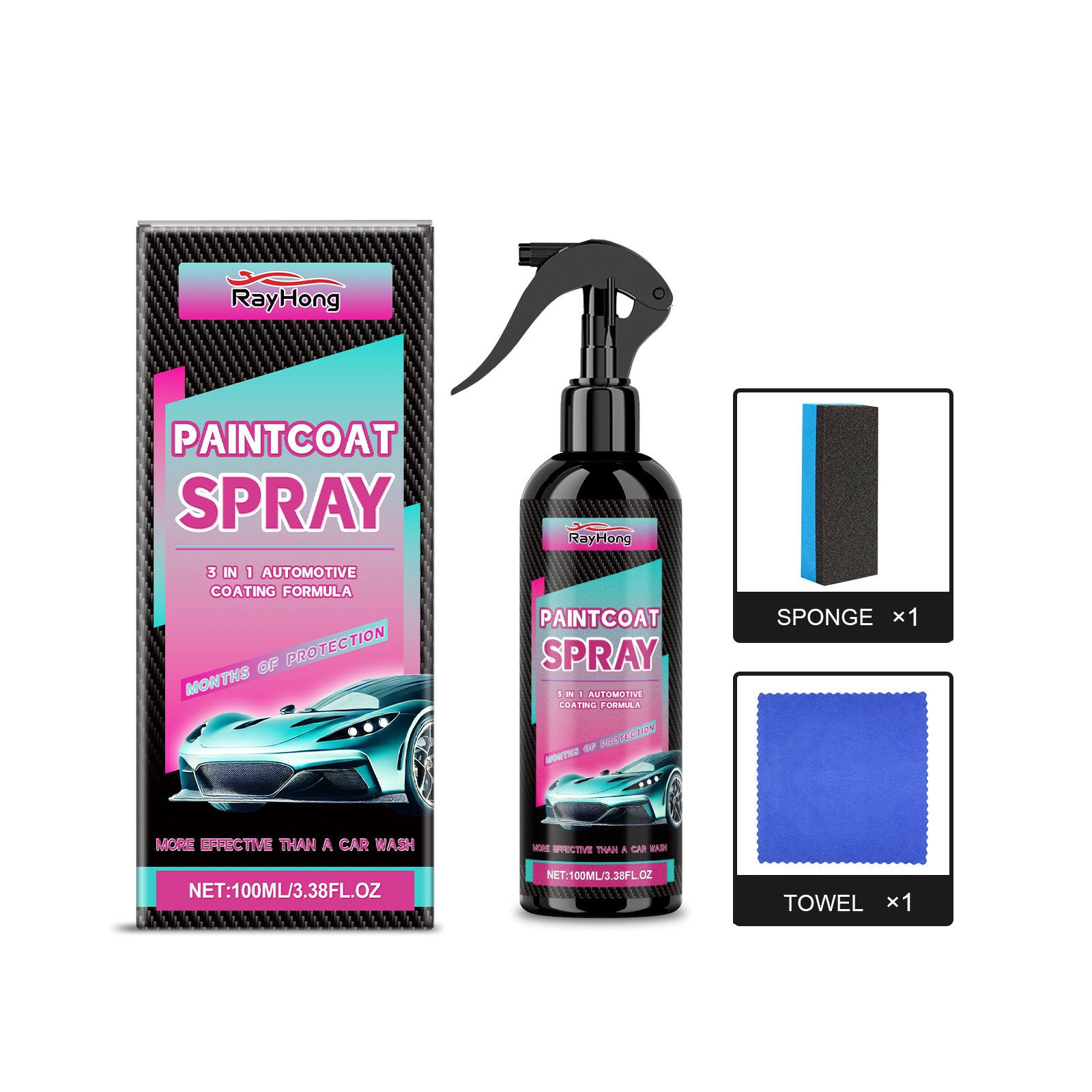 Cross-border HOMONTH Automotive Coating Spray, Car Paint Coating Agent, Car Wax, Polishing, Maintenance, Stain Resistance, Dirt Protection Wax